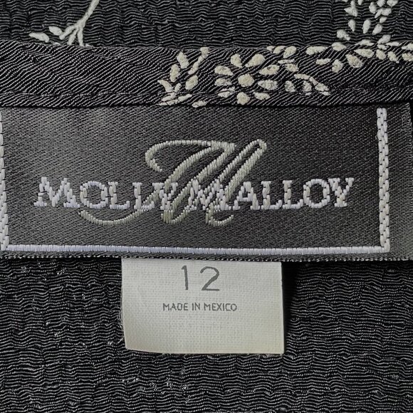 90s VTG Molly Malloy Sleeveless Floral Maxi Black Dress With Cover Women’s 12 - Picture 13 of 16